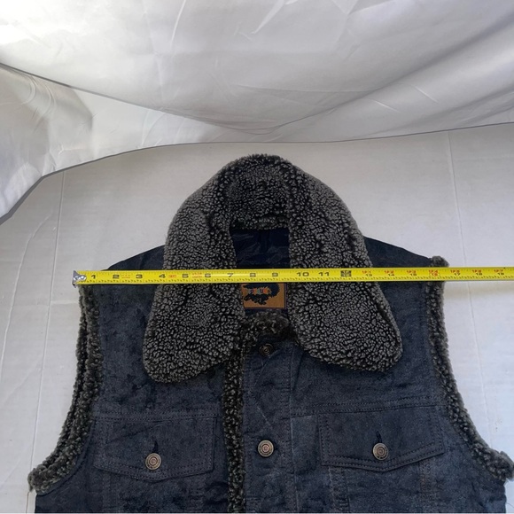 FoxRun Suede Womens Black Coat Jacket Size Small Five Buttons Side Pockets - Picture 4 of 7